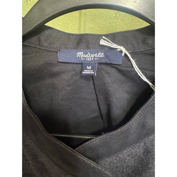 Madewell NWOT Flannel Latitude Shirt Dress Shift Wool Charcoal Grey Size Medium - Picture 8 of 11